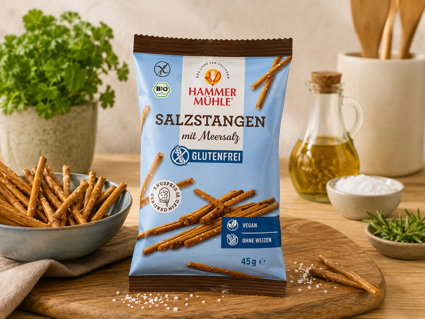 Bezlepkové slané TYČINKY s mořskou solí veganské BIO, eshop.celiakarna.cz